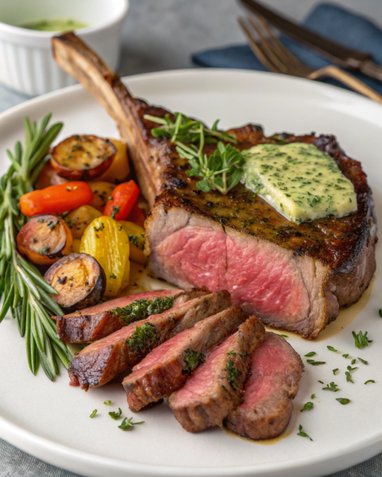 Garlic Herb Butter Tomahawk Steak