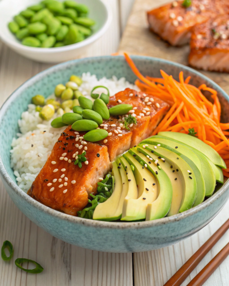 Teriyaki Glazed Salmon Bowls