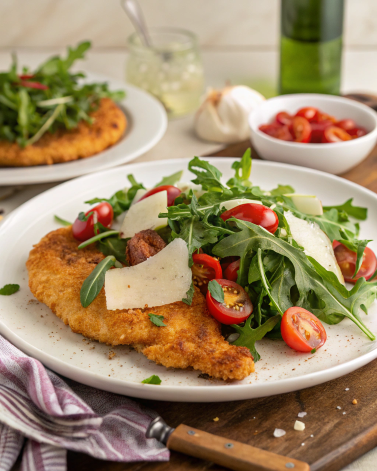 Crispy Chicken Milanese with Arugula Salad