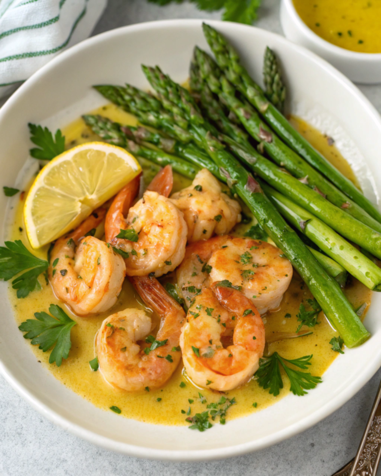 Lemon Garlic Butter Shrimp with Asparagus