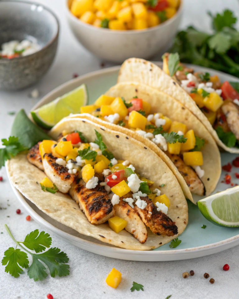 Spicy Mango Chicken Tacos